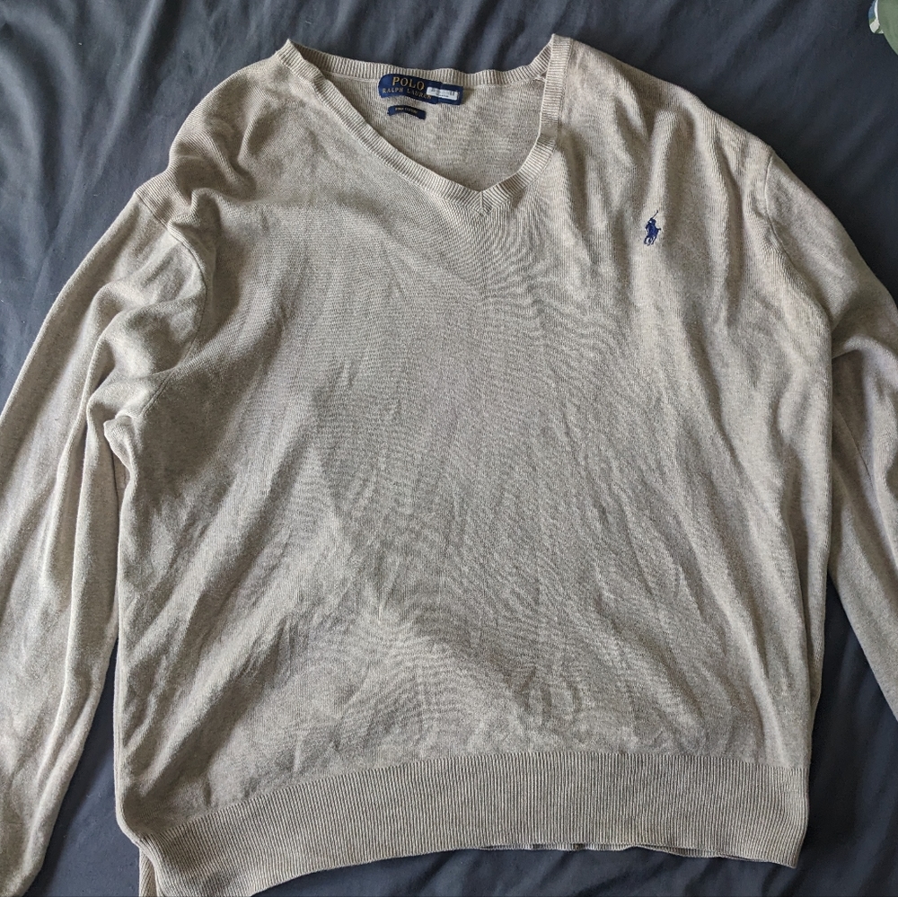 Ralph Lauren polo sweater, blue label size m, tan